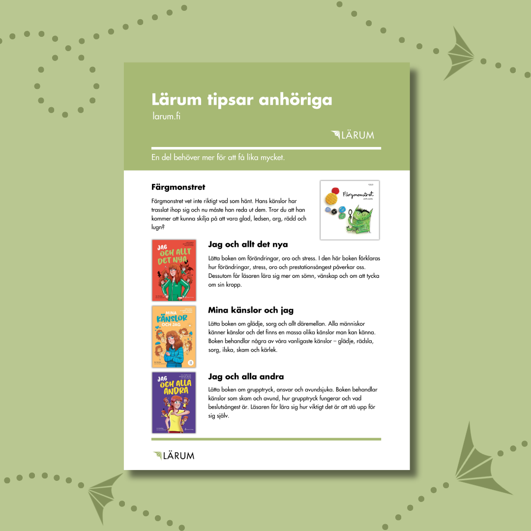 Pärmbilden för Infoblad - Lärum tipsar anhöriga