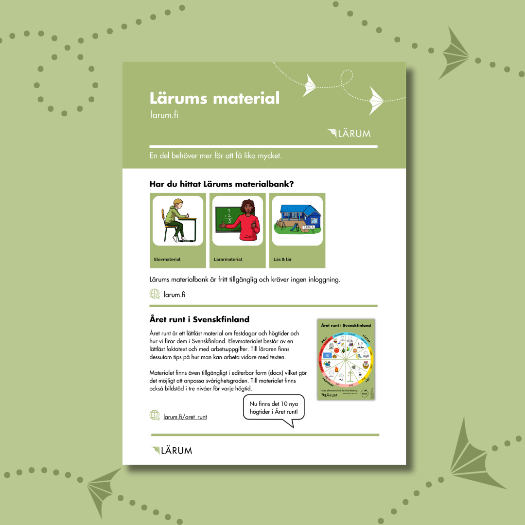 Pärmbilden för Infoblad - Lärums material
