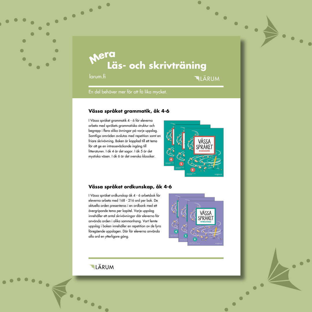 Pärmbilden för Infoblad - Mera läs- och skrivträning