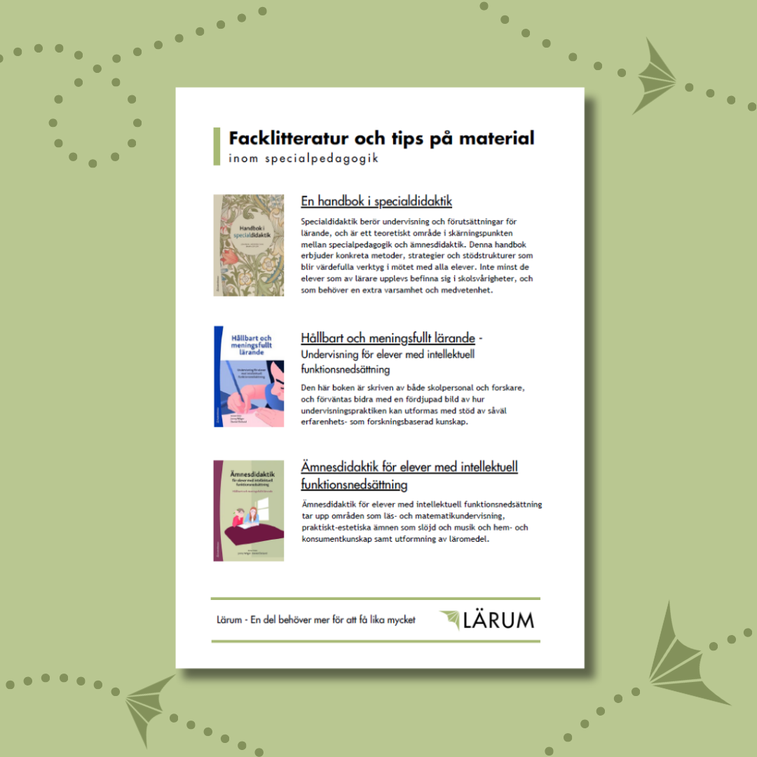 Pärmbilden för Infoblad - Facklitteratur inom specialpedagogik